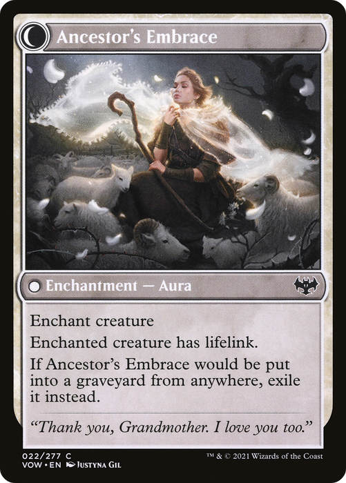 Kindly Ancestor // Ancestor's Embrace (VOW-022) - common: (Double Faced Transform) - Foil