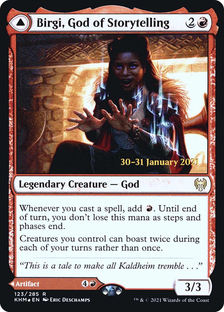 Birgi, God of Storytelling // Harnfel, Horn of Bounty (PRE-123S) - rare - Foil