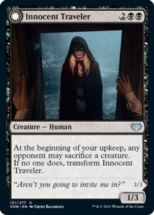 Innocent Traveler // Malicious Invader (VOW-121) - uncommon: (Double Faced Transform) - Foil