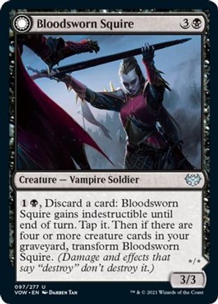 Bloodsworn Squire // Bloodsworn Knight (VOW-097) - uncommon: (Double Faced Transform)
