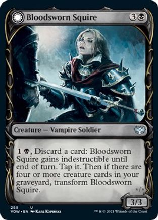 Bloodsworn Squire // Bloodsworn Knight (VOW-289) - uncommon: (Showcase, Double Faced Transform)