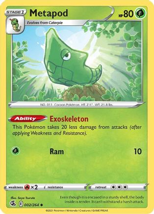 Metapod (002/264) - SFS  - Uncommon - Reverse Holofoil