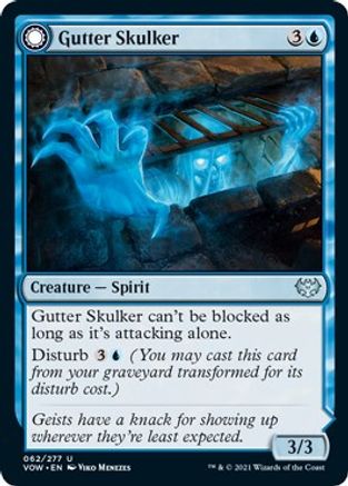 Gutter Skulker // Gutter Shortcut (VOW-062) - uncommon: (Double Faced Transform) - Foil