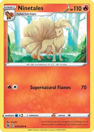 Ninetales (30) (030/264) - SFS  - Uncommon - Reverse Holofoil