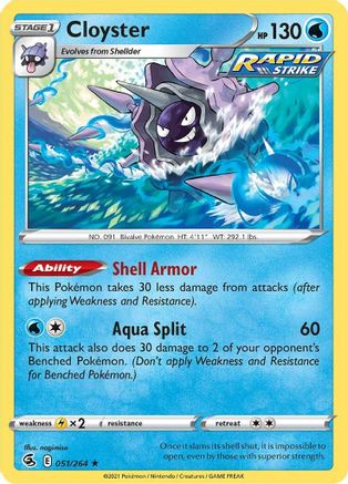 Cloyster (051/264) - SFS  - Rare - Reverse Holofoil
