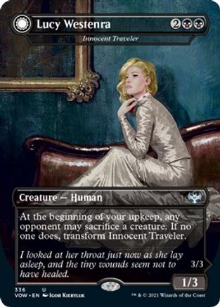Innocent Traveler // Malicious Invader (VOW-336) - uncommon: (Double Faced Transform) (Borderless) - Foil