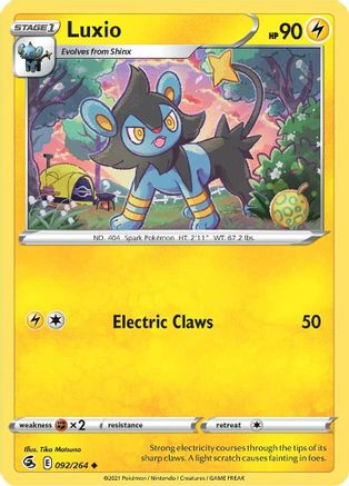 Luxio (092/264) - SFS  - Uncommon - Reverse Holofoil
