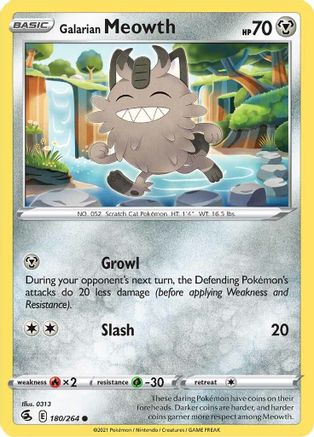 Galarian Meowth (180/264) - SFS  - Common - Reverse Holofoil