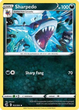 Sharpedo (163/264) - SFS  - Uncommon - Reverse Holofoil
