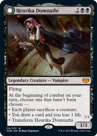 Henrika Domnathi // Henrika, Infernal Seer (VOW-119) - mythic: (Double Faced Transform) - Foil