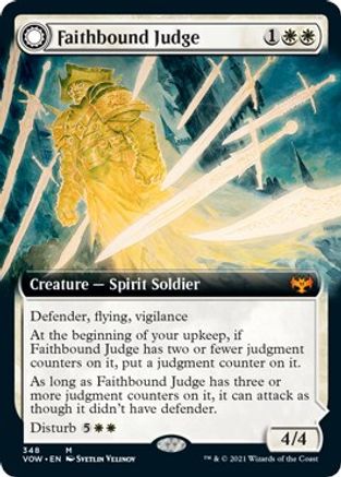 Faithbound Judge // Sinner's Judgment (VOW-348) - mythic: (Extended Art, Double Faced Transform) - Foil