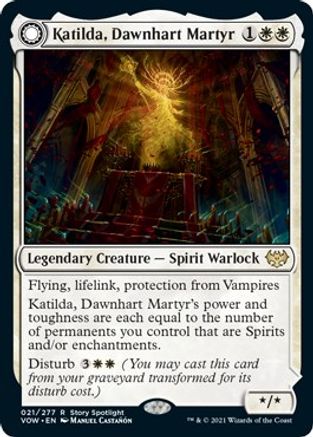 Katilda, Dawnhart Martyr // Katilda's Rising Dawn (VOW-021) - rare: (Double Faced Transform) - Foil
