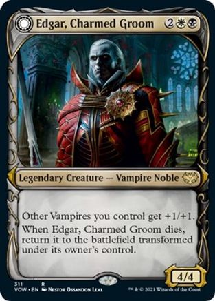 Edgar, Charmed Groom // Edgar Markov's Coffin (VOW-311) - rare: (Showcase, Double Faced Transform) - Foil
