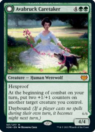 Avabruck Caretaker // Hollowhenge Huntmaster (VOW-187) - mythic: (Double Faced Transform) - Foil