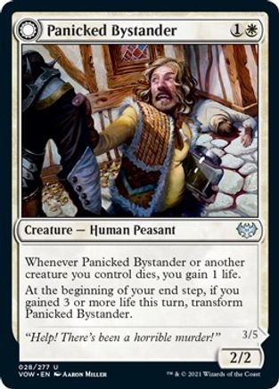 Panicked Bystander // Cackling Culprit (VOW-028) - uncommon: (Double Faced Transform) - Foil