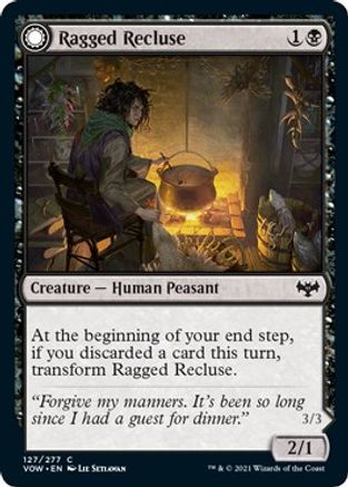 Ragged Recluse // Odious Witch (VOW-127) - common: (Double Faced Transform)