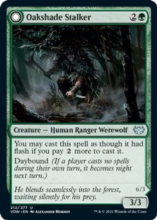 Oakshade Stalker // Moonlit Ambusher (VOW-212) - uncommon: (Double Faced Transform)