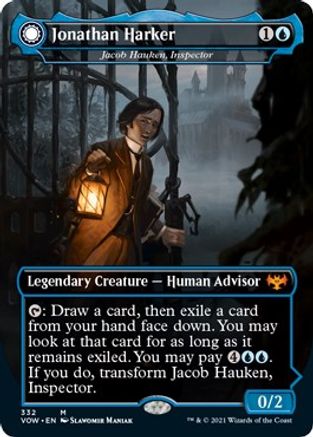 Jacob Hauken, Inspector // Hauken's Insight (VOW-332) - mythic: (Double Faced Transform) (Borderless)
