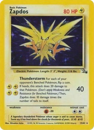 Zapdos (015/62) - MCP  - Promo - Holofoil