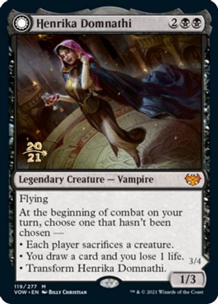 Henrika Domnathi // Henrika, Infernal Seer (PRE-119S) - mythic: (Double Faced Transform) - Foil