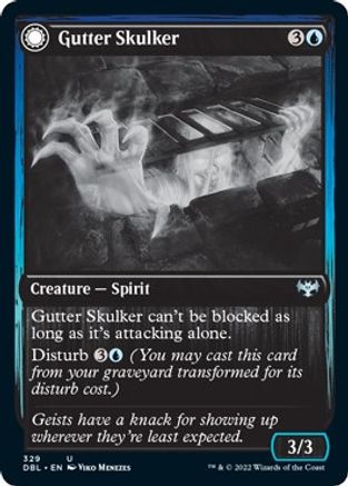 Gutter Skulker // Gutter Shortcut (DBL-329) - uncommon: (Double Faced Transform) - Foil