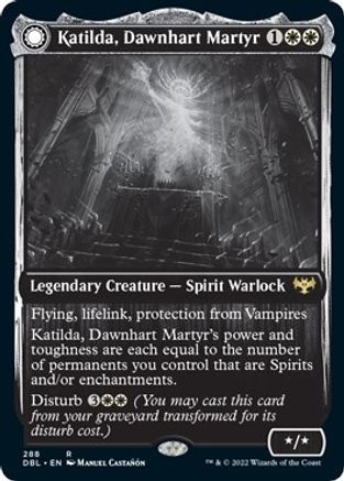 Katilda, Dawnhart Martyr // Katilda's Rising Dawn (DBL-288) - rare: (Double Faced Transform) - Foil
