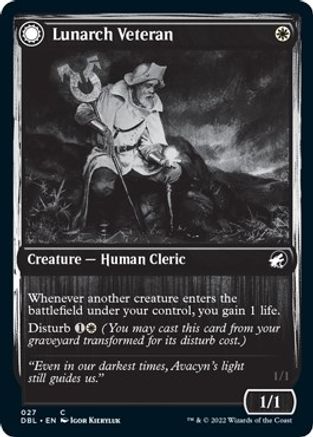 Lunarch Veteran // Luminous Phantom (DBL-027) - common: (Double Faced Transform) - Foil