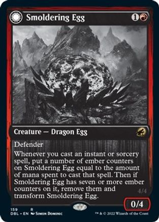Smoldering Egg // Ashmouth Dragon (DBL-159) - rare: (Double Faced Transform)