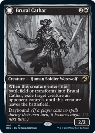 Brutal Cathar // Moonrage Brute (DBL-007) - rare: (Double Faced Transform) - Foil