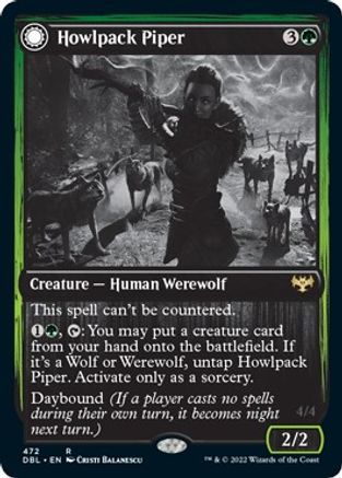 Howlpack Piper // Wildsong Howler (DBL-472) - rare: (Double Faced Transform) - Foil