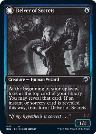Delver of Secrets // Insectile Aberration (DBL-047) - uncommon: (Double Faced Transform)