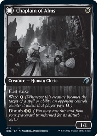 Chaplain of Alms // Chapel Shieldgeist (DBL-013) - uncommon: (Double Faced Transform)