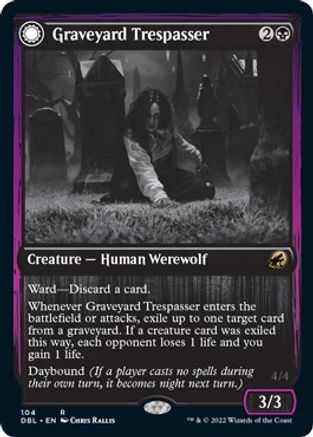 Graveyard Trespasser // Graveyard Glutton (DBL-104) - rare: (Double Faced Transform)
