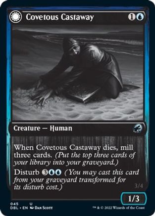 Covetous Castaway // Ghostly Castigator (DBL-045) - uncommon: (Double Faced Transform) - Foil
