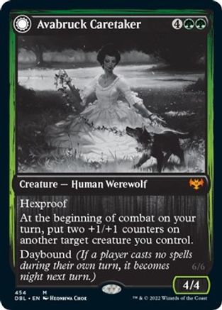 Avabruck Caretaker // Hollowhenge Huntmaster (DBL-454) - mythic: (Double Faced Transform) - Foil