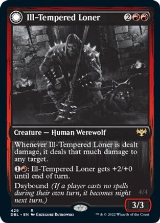 Ill-Tempered Loner // Howlpack Avenger (DBL-429) - rare: (Double Faced Transform) - Foil