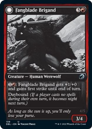 Fangblade Brigand // Fangblade Eviscerator (DBL-139) - uncommon: (Double Faced Transform) - Foil