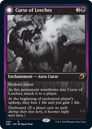 Curse of Leeches // Leeching Lurker (DBL-094) - rare: (Double Faced Transform)