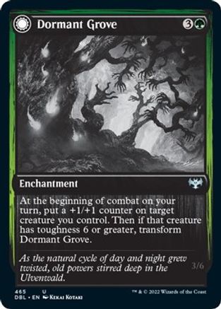 Dormant Grove // Gnarled Grovestrider (DBL-465) - uncommon: (Double Faced Transform) - Foil