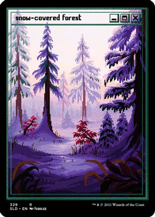 Snow-Covered Forest (PixelSnowLands.jpg) (Foil Etched) (SLD-329) - rare - Foil