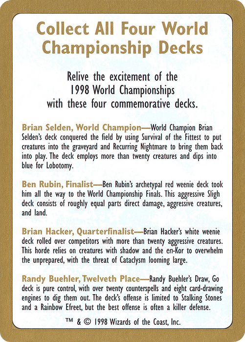 1998 World Championships Ad (WCD-000) - common