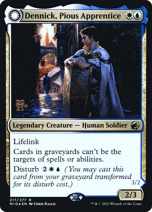Dennick, Pious Apprentice // Dennick, Pious Apparition (PRE-217S) - rare: (Double Faced Transform) - Foil