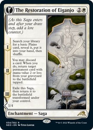 The Restoration of Eiganjo // Architect of Restoration (NEO-034) - rare: (fandfc, enchantment) - Foil