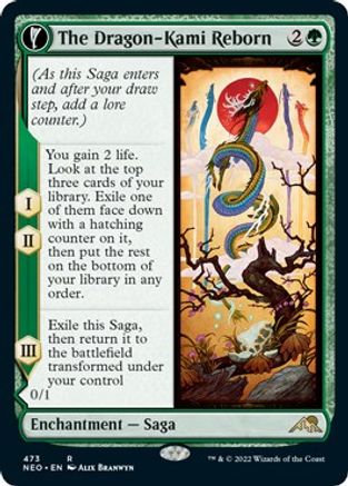 The Dragon-Kami Reborn // Dragon-Kami's Egg (NEO-473) - rare: (Extended Art, fandfc, enchantment) - Foil