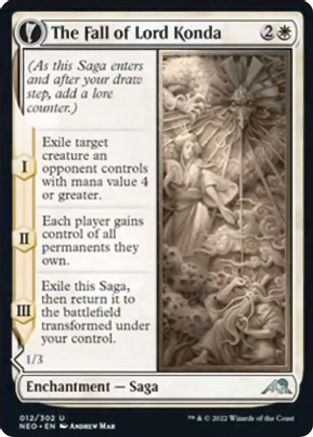 The Fall of Lord Konda // Fragment of Konda (NEO-012) - uncommon: (fandfc, enchantment) - Foil