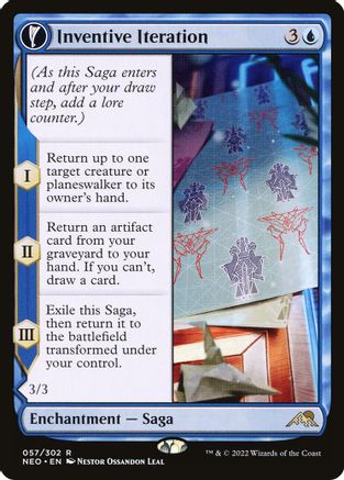 Inventive Iteration // Living Breakthrough (NEO-057) - rare: (fandfc, enchantment) - Foil