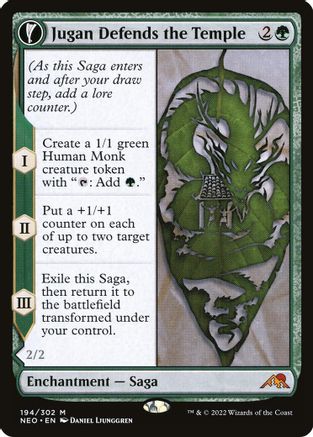 Jugan Defends the Temple // Remnant of the Rising Star (NEO-194) - mythic: (fandfc, enchantment)