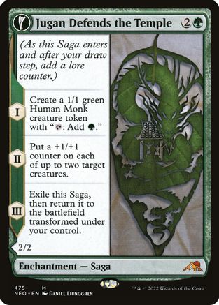 Jugan Defends the Temple // Remnant of the Rising Star (NEO-475) - mythic: (Extended Art, fandfc, enchantment) - Foil