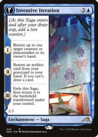 Inventive Iteration // Living Breakthrough (NEO-443) - rare: (Extended Art, fandfc, enchantment)