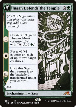 Jugan Defends the Temple // Remnant of the Rising Star (NEO-359) - mythic: (Showcase, fandfc) - Foil